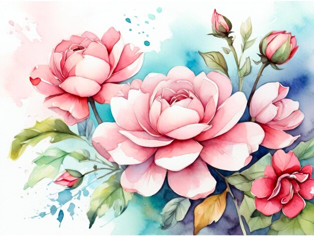 The water color is a beautiful floral with a watercolor background