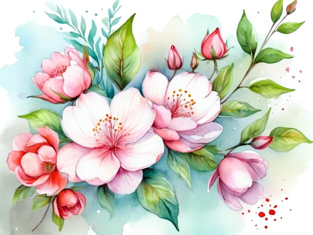 The water color is a beautiful floral with a watercolor background