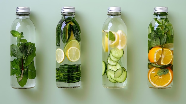 Water detox Healthy food Water with fruits Vitamin diet