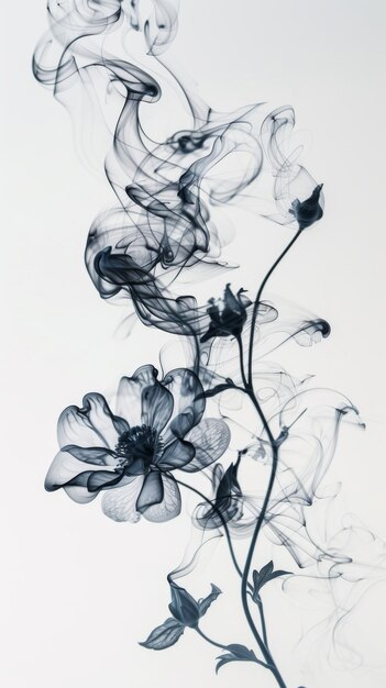 Photo water diffuses gracefully through black ink swirls resembling an abstract ballet in motion