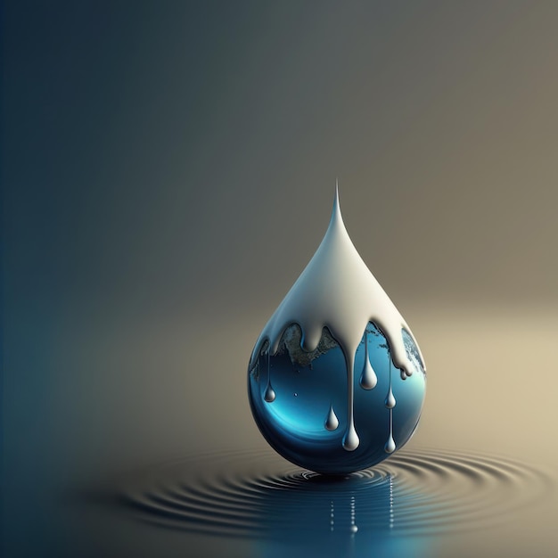 Water drop on earth copy space background World water day concept