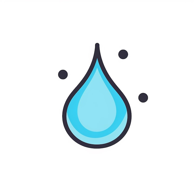 Water Drop Icon Hydration and Environmental Art logo illustration