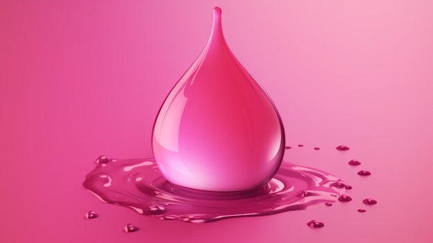 Water drop illustration on pink background