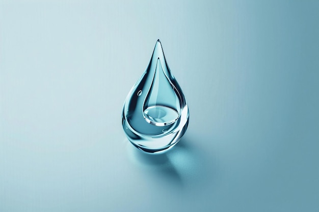 a water drop that is blue and has a drop of water in it