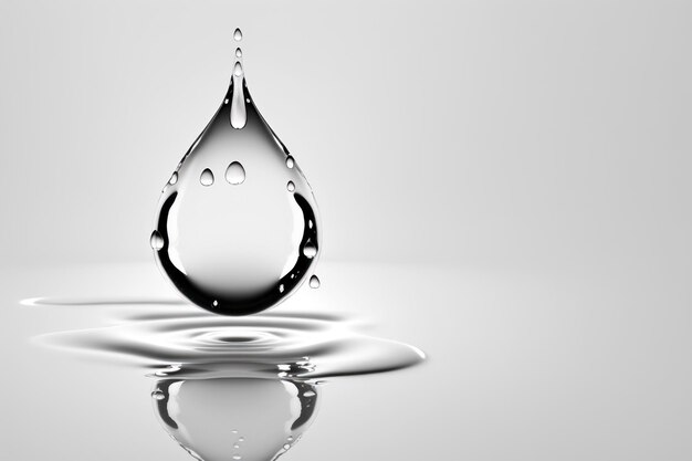 Water drop on the white background stock photo in the style of minimalist composition