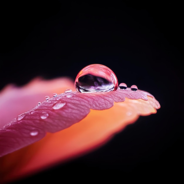 Photo water droplet on a flower petal