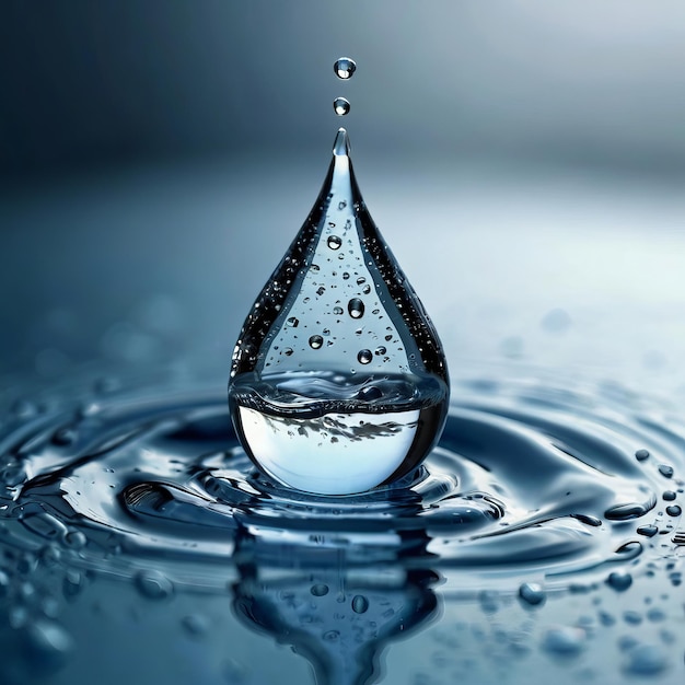 a water droplet is about to be dropped into a water drop