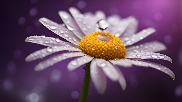 a water droplet is on a flower in the rain