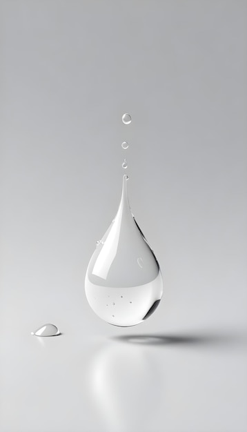 Photo a water droplet with drops of water falling off it