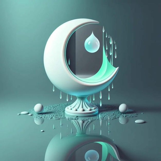 A water droplet with the letter o on it