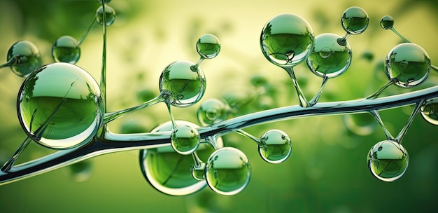 Water droplets 3d illustration Nature background