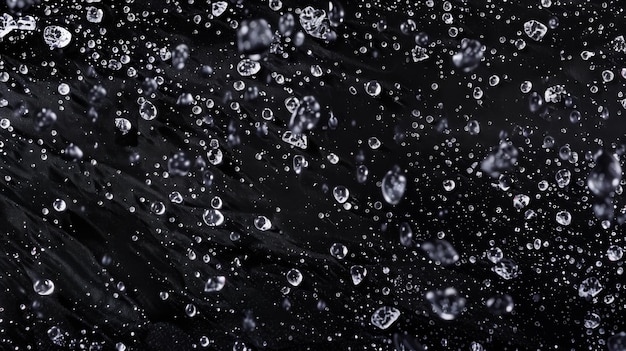 Photo water droplets are on a black background and a black background with water drops