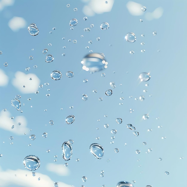 water droplets are flying in the air and are falling in the air