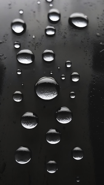 Photo water droplets on black background water drops on black background