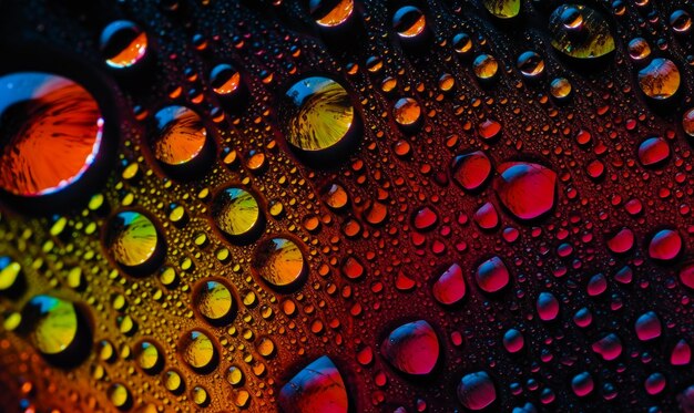 Photo water droplets on black background