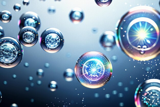 water droplets bubble particles glossy business technology background design material wallpaper