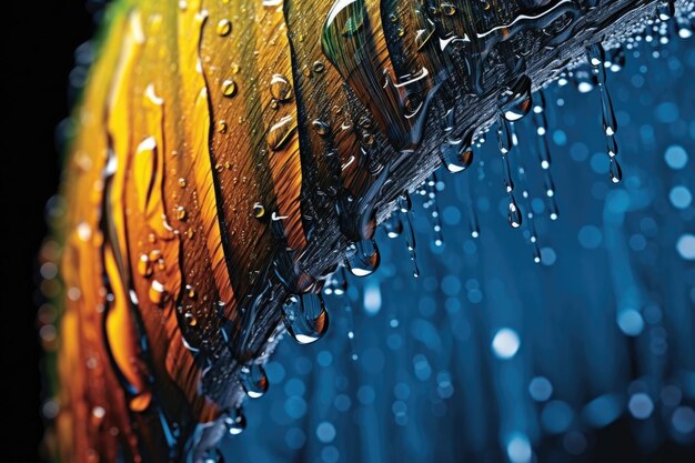 Water droplets on a feather