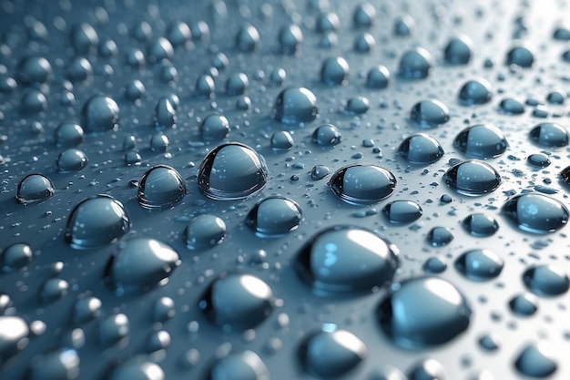 Photo water droplets on the fiber surface 3d rendering