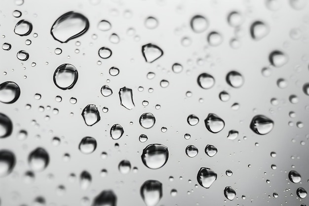 Water droplets on glass surface isolated white background close up high resolution photography mi