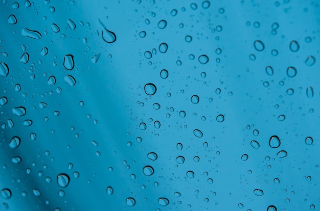 Water droplets on the glass.