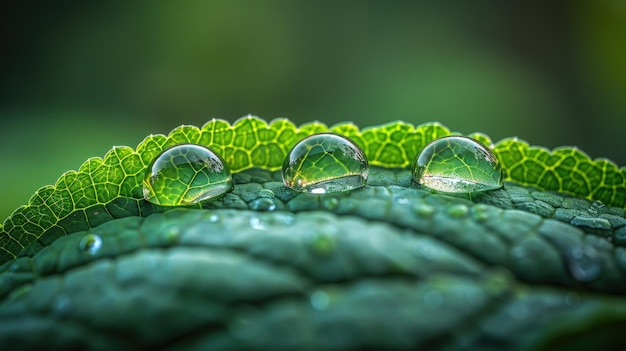 Water Droplets on a Leaf