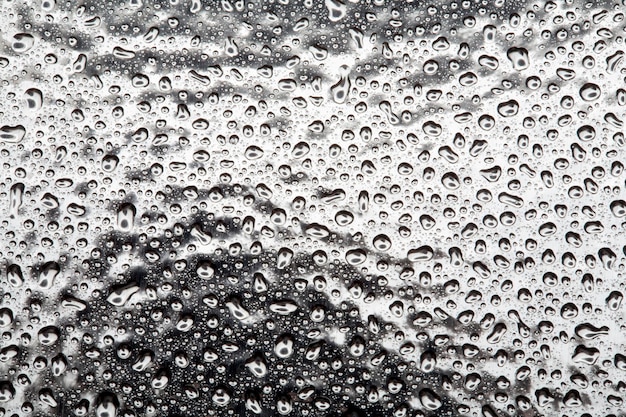 Water droplets on metal a beautiful unusual texture