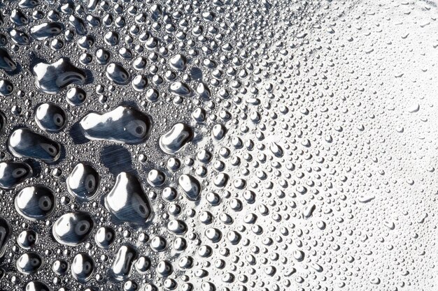 Water droplets on metal a beautiful unusual texture