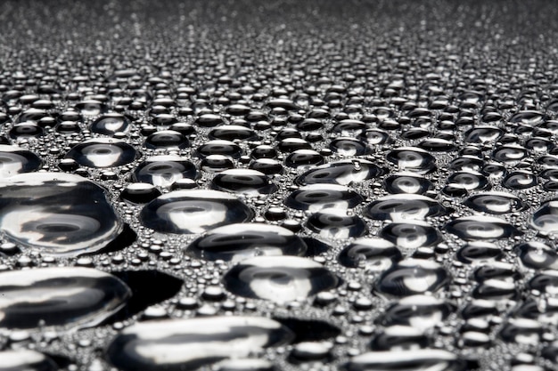 Water droplets on metal a beautiful unusual texture