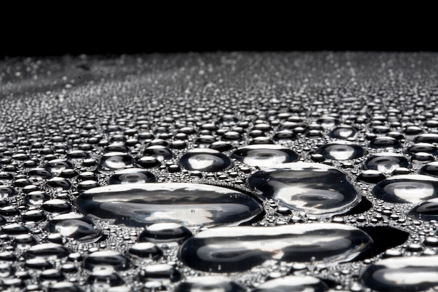 Water droplets on metal a beautiful unusual texture