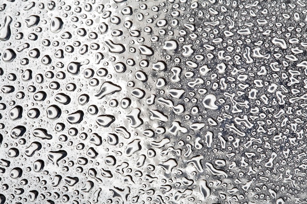 Water droplets on metal a beautiful unusual texture