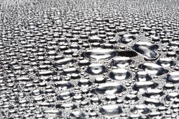 Water droplets on metal a beautiful unusual texture