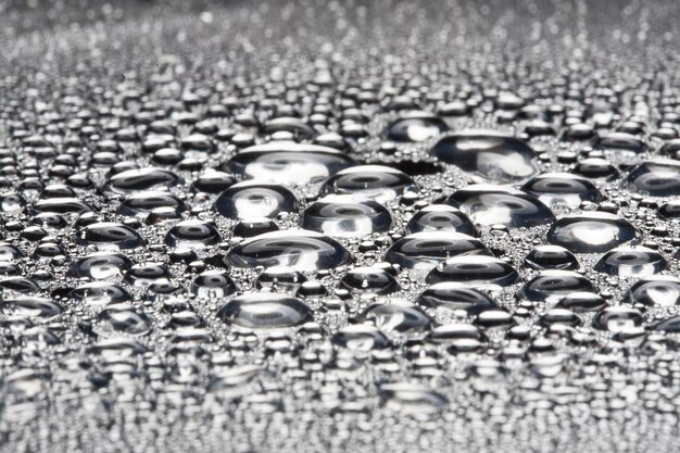 Water droplets on metal a beautiful unusual texture