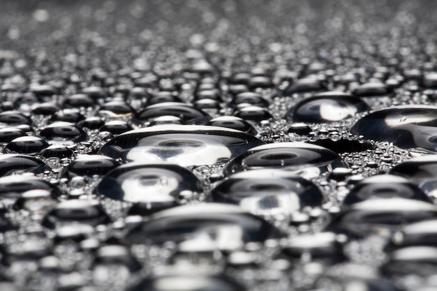 Water droplets on metal a beautiful unusual texture