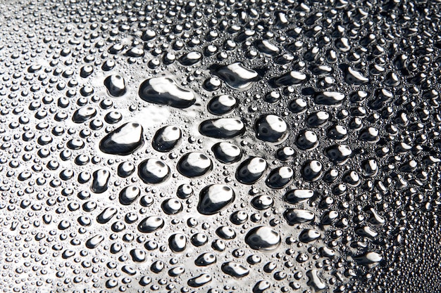 Water droplets on metal a beautiful unusual texture