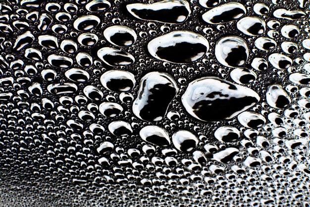 Water droplets on metal a beautiful unusual texture