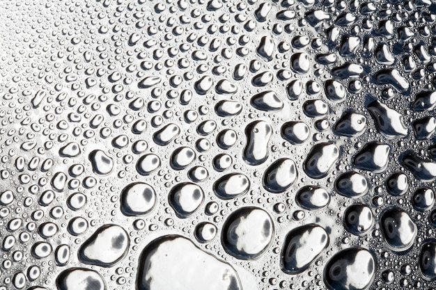 Water droplets on metal a beautiful unusual texture