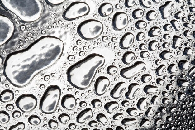 Water droplets on metal a beautiful unusual texture