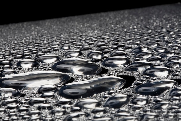 Water droplets on metal a beautiful unusual texture