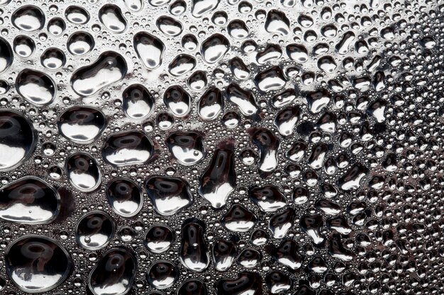 Water droplets on metal a beautiful unusual texture