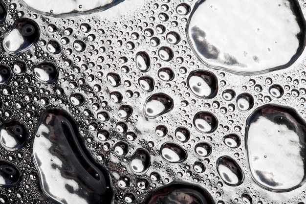 Water droplets on metal a beautiful unusual texture