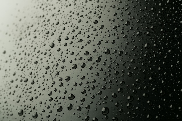 Water droplets on a metal surface.