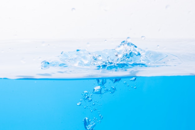 water droplets on the water surface Blue water bubbles