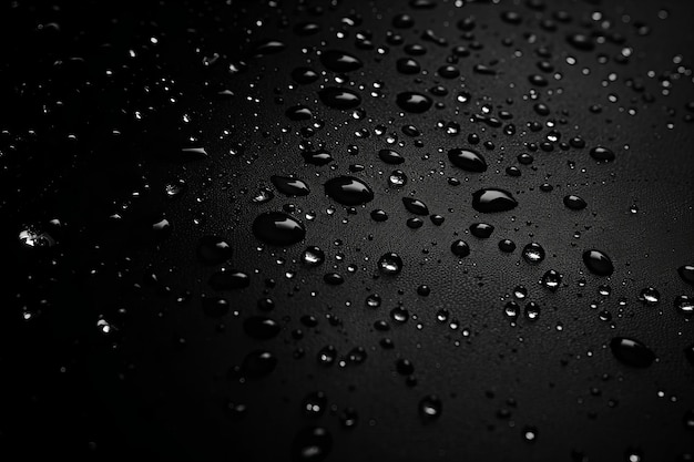 Water drops on black background texture pattern minimalist monochrome grainy high resolution