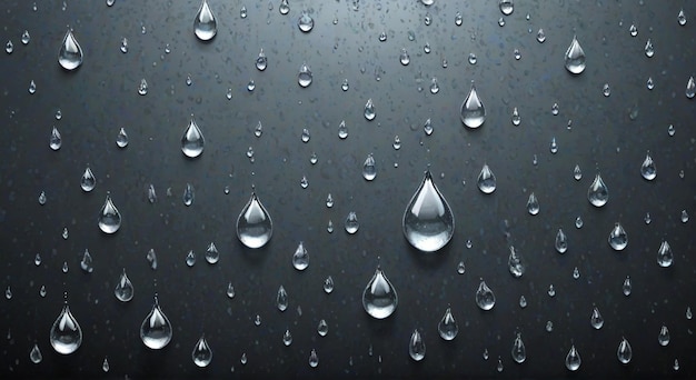 water drops on a black background with a dark background