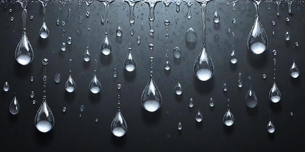 water drops on a black surface with the words  water drop  on the bottom