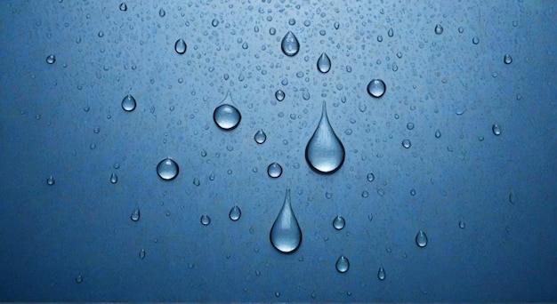 water drops on a blue background