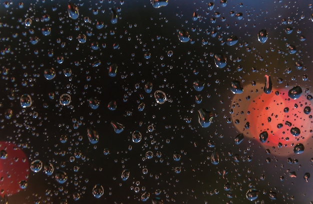 Water drops on blue