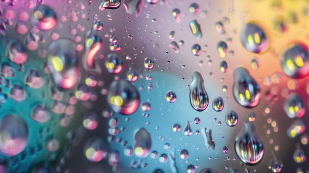 Photo water drops on a colorful background