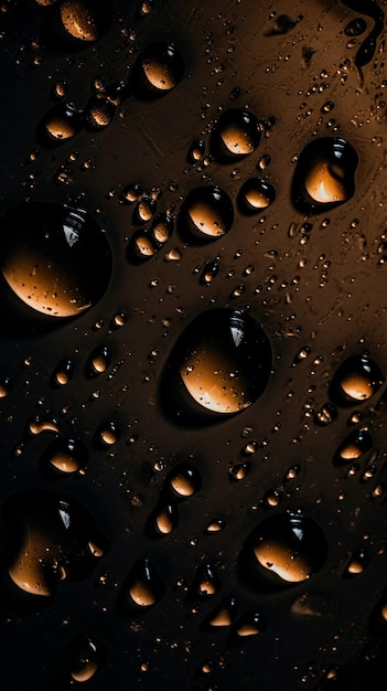 Water drops on a dark background