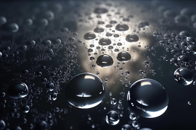 Water drops on glass Generative AI